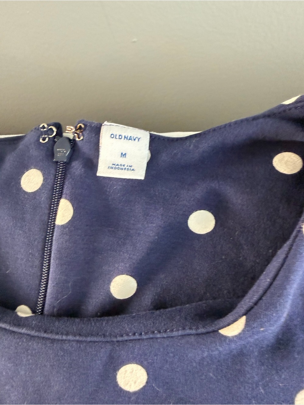 Old Navy Navy Dress with White Polka Dots - Picture 4 of 12